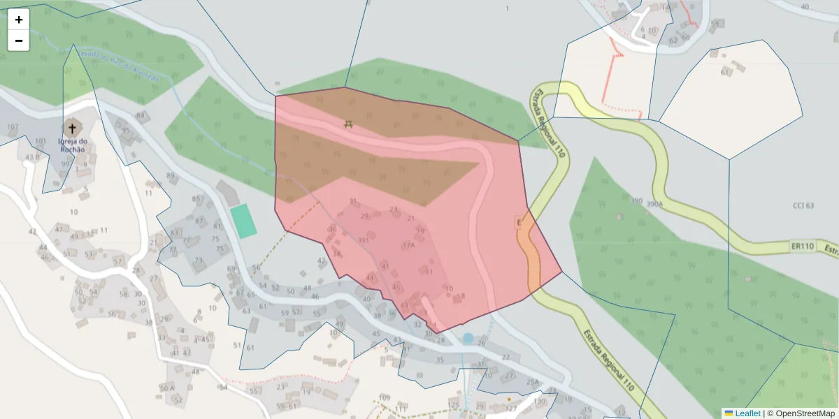 Mapa detalhado do código postal 9135-419 com limites, códigos postais vizinhos e agências dos correios
