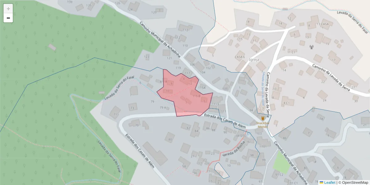 Mapa detalhado do código postal 9135-427 com limites, códigos postais vizinhos e agências dos correios