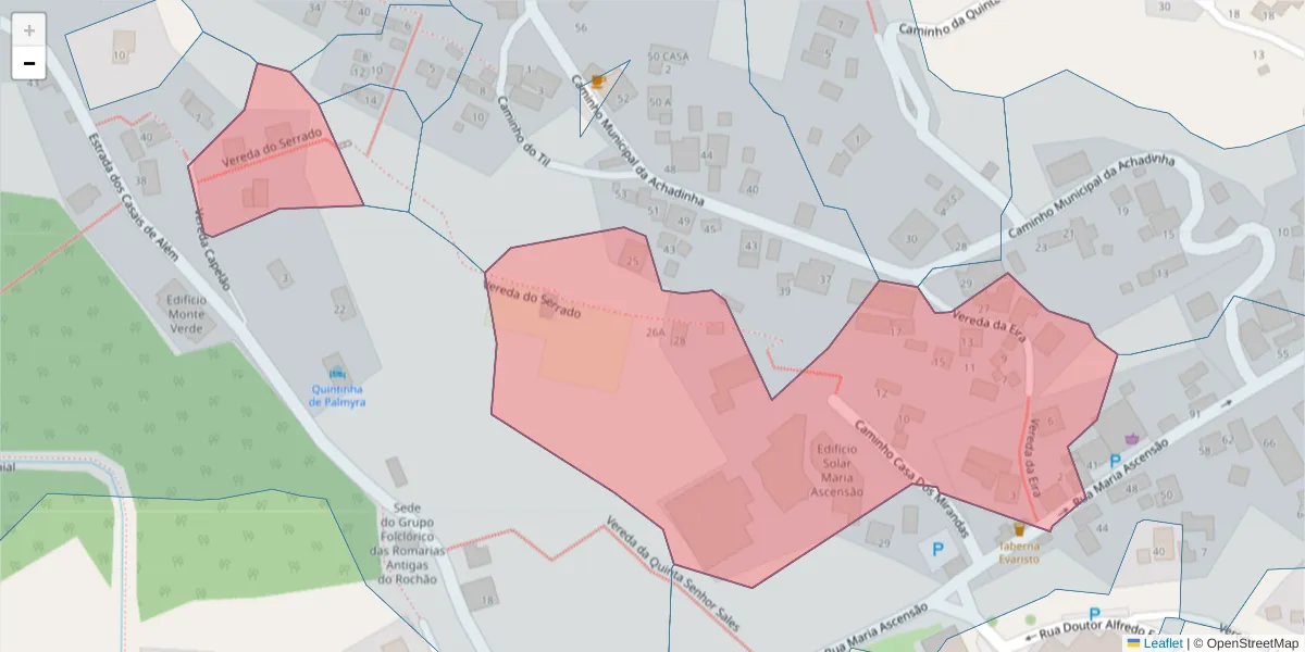 Mapa detalhado do código postal 9135-432 com limites, códigos postais vizinhos e agências dos correios