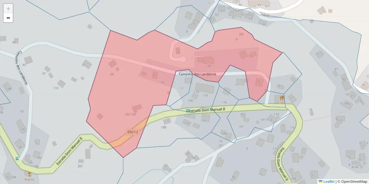 Mapa detalhado do código postal 9200-115 com limites, códigos postais vizinhos e agências dos correios