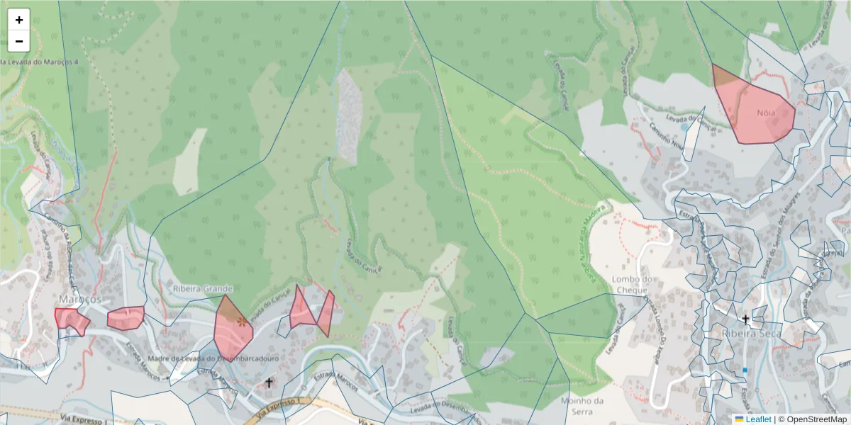 Mapa detalhado do código postal 9200-137 com limites, códigos postais vizinhos e agências dos correios