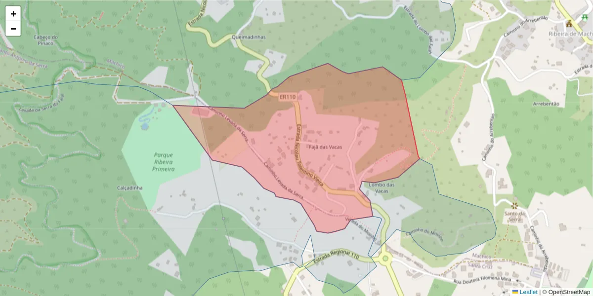 Mapa detalhado do código postal 9200-155 com limites, códigos postais vizinhos e agências dos correios