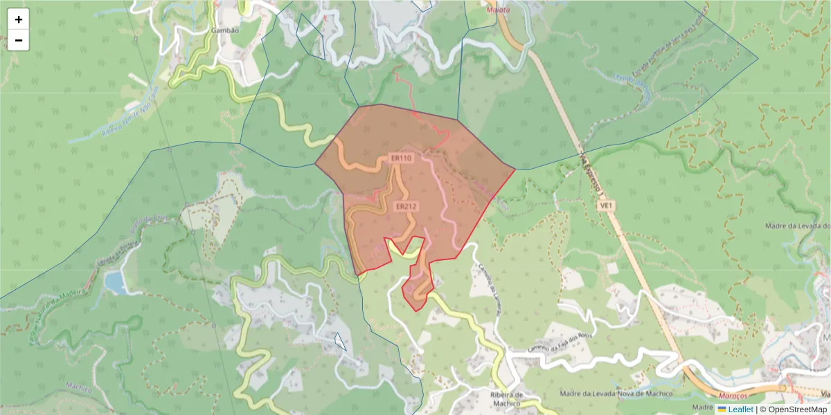 Mapa detalhado do código postal 9200-161 com limites, códigos postais vizinhos e agências dos correios