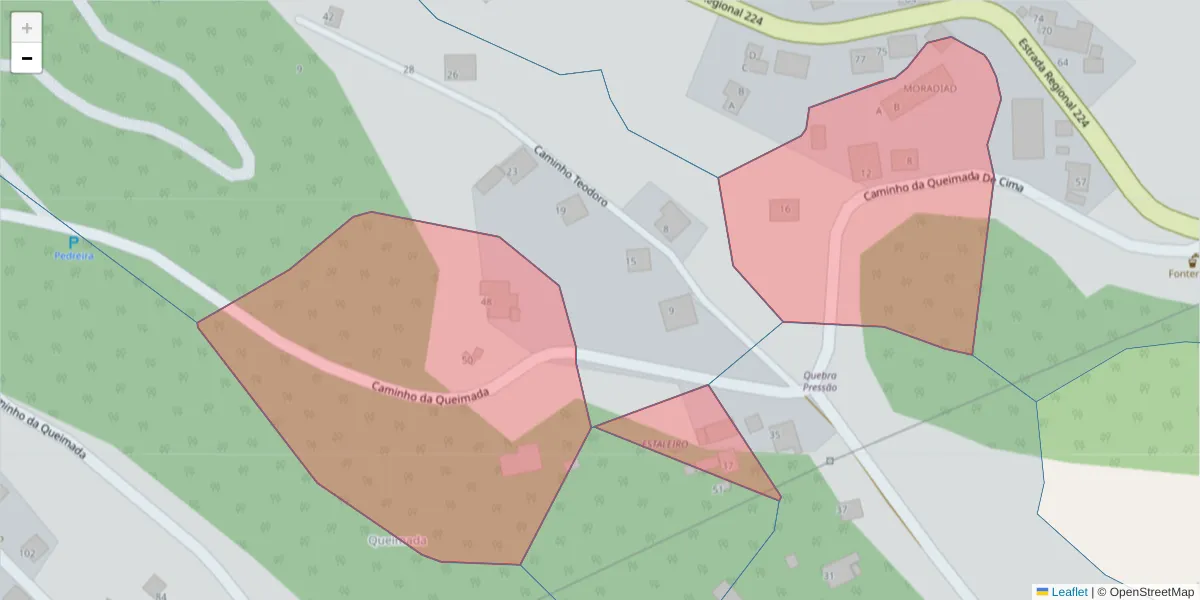 Mapa detalhado do código postal 9200-206 com limites, códigos postais vizinhos e agências dos correios