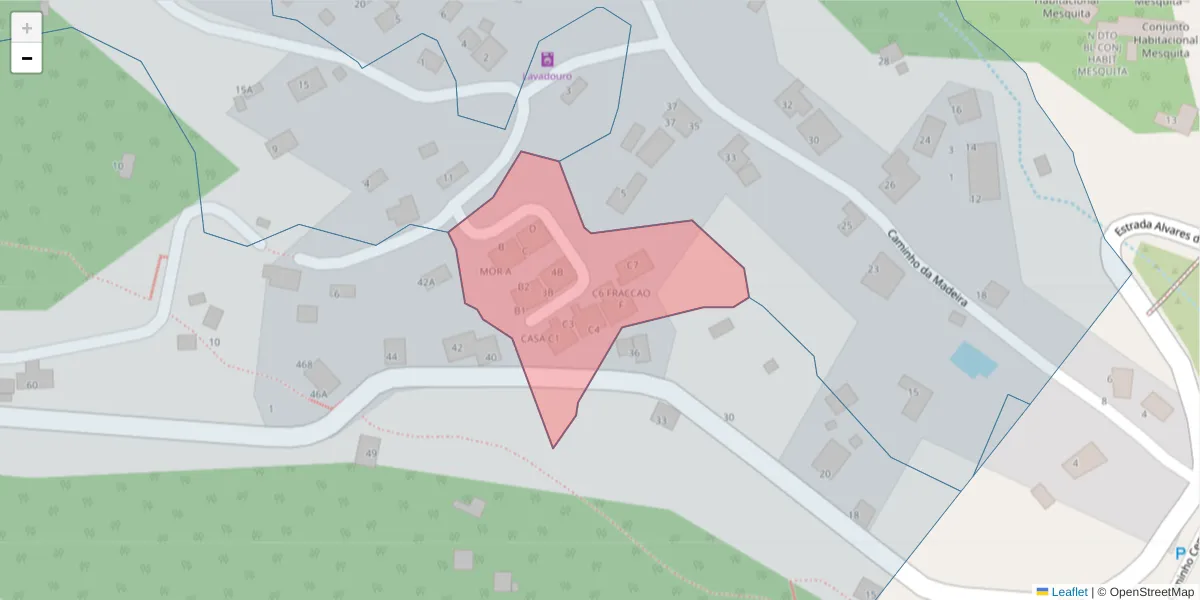 Mapa detalhado do código postal 9200-218 com limites, códigos postais vizinhos e agências dos correios