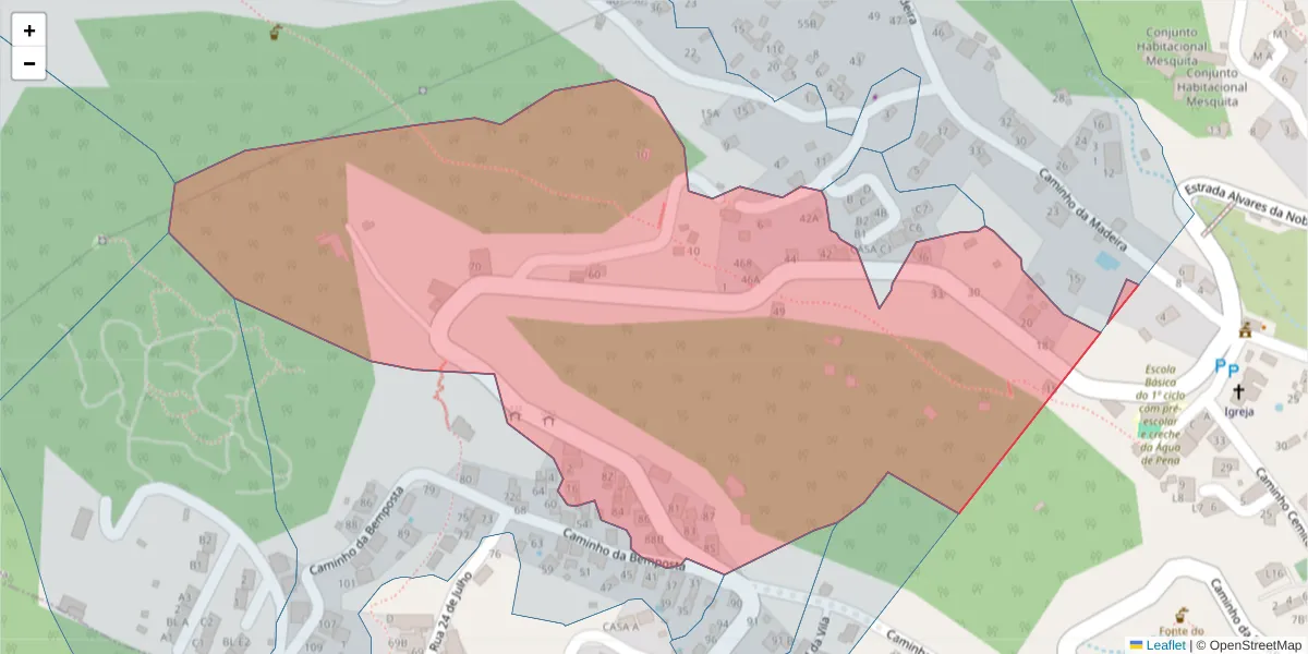 Mapa detalhado do código postal 9200-224 com limites, códigos postais vizinhos e agências dos correios