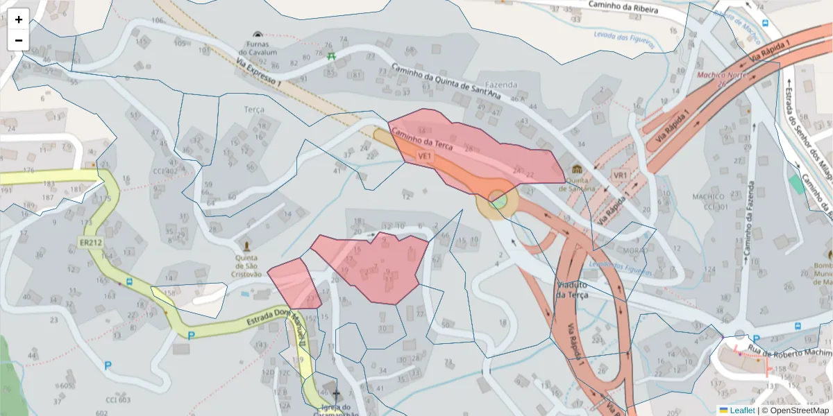 Mapa detalhado do código postal 9200-411 com limites, códigos postais vizinhos e agências dos correios