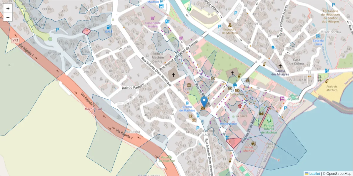 Mapa detalhado do código postal 9200 com limites, códigos postais vizinhos e agências dos correios