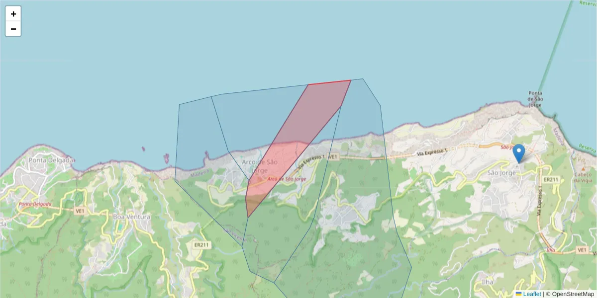 Mapa detalhado do código postal 9230–019 com limites, códigos postais vizinhos e agências dos correios