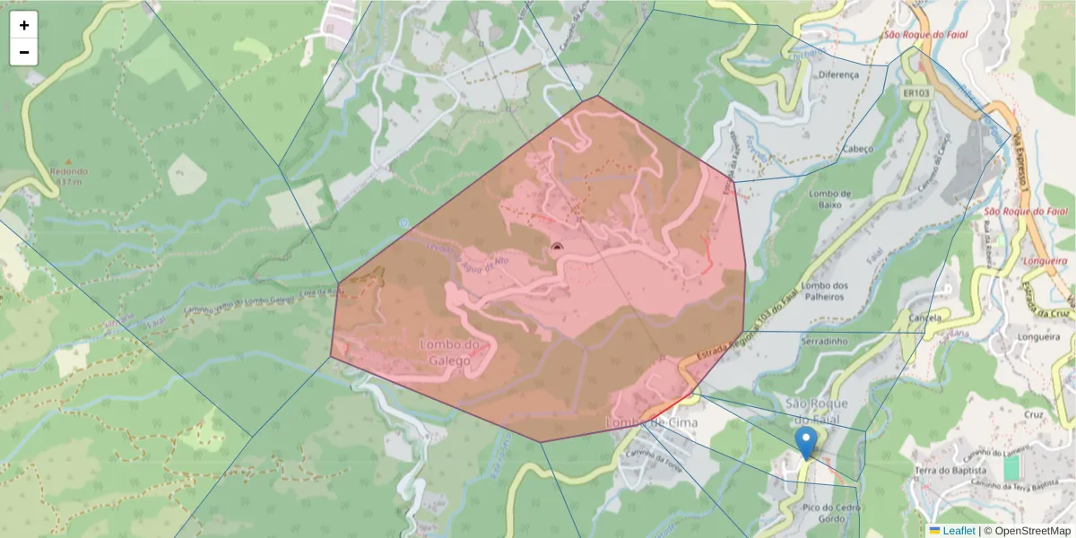 Mapa detalhado do código postal 9230-042 com limites, códigos postais vizinhos e agências dos correios