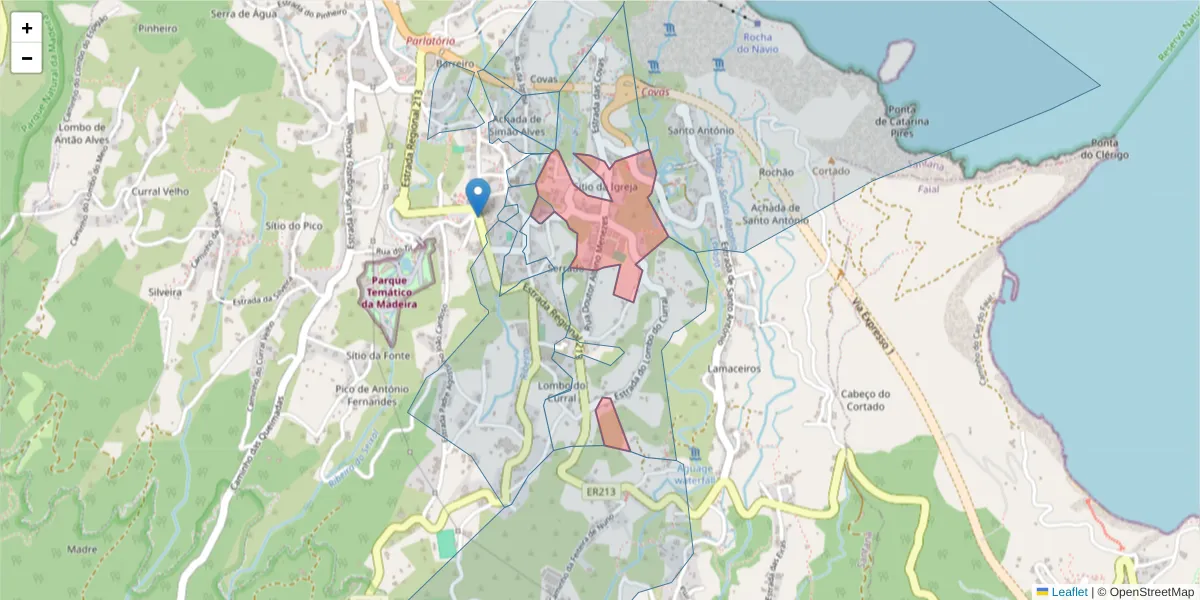 Mapa detalhado do código postal 9230-081 com limites, códigos postais vizinhos e agências dos correios