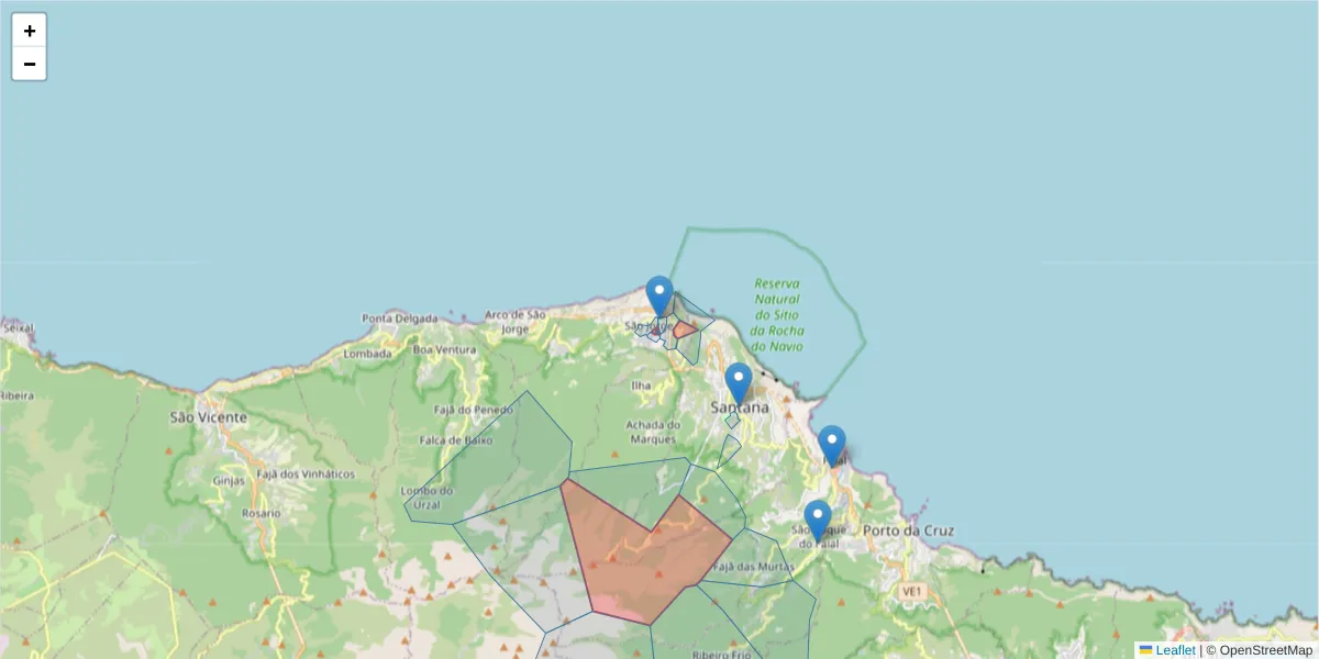 Mapa detalhado do código postal 9230-140 com limites, códigos postais vizinhos e agências dos correios