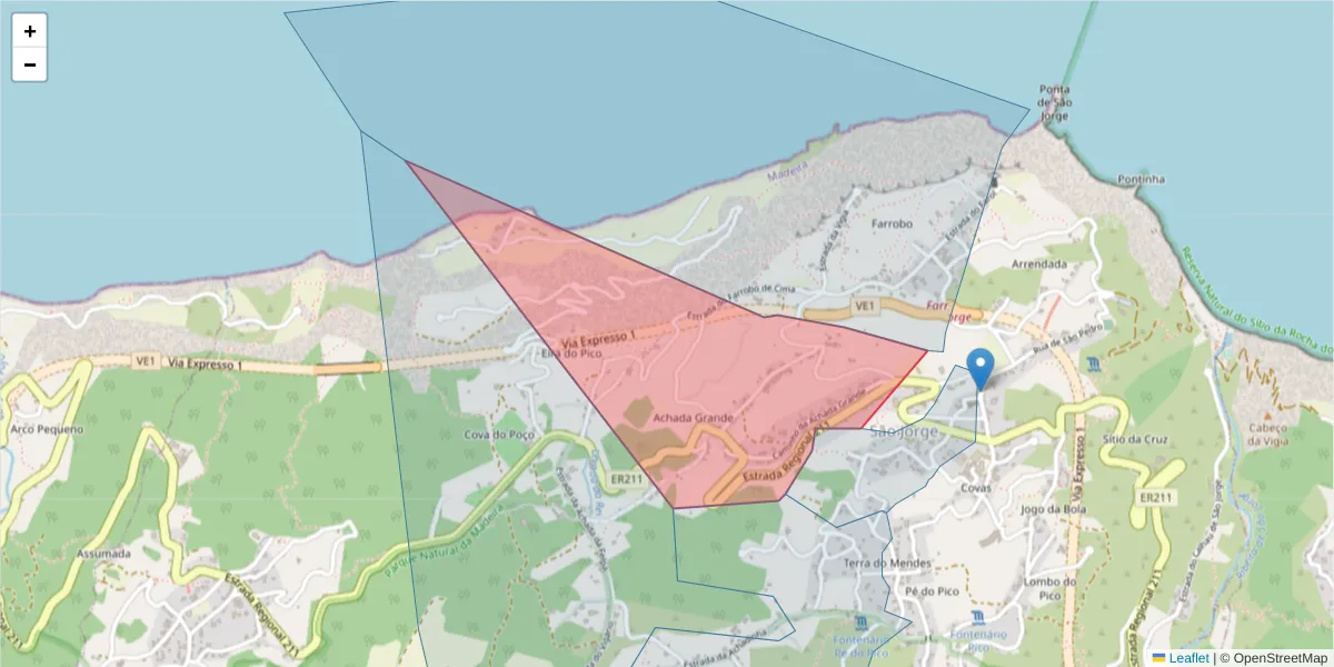 Mapa detalhado do código postal 9230-143 com limites, códigos postais vizinhos e agências dos correios