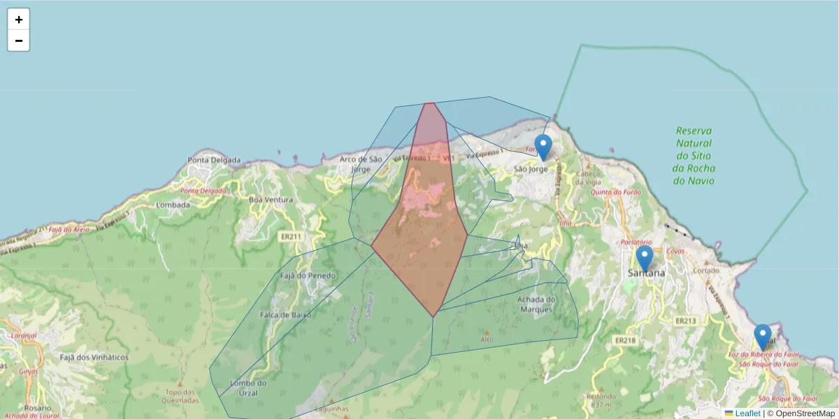 Mapa detalhado do código postal 9230-160 com limites, códigos postais vizinhos e agências dos correios