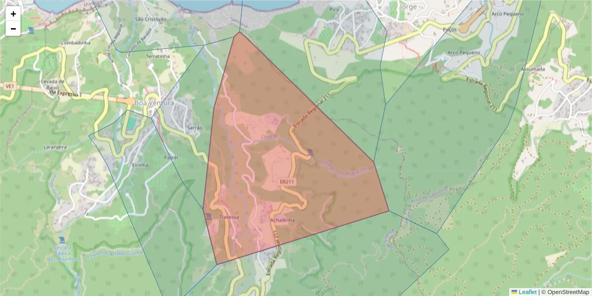 Mapa detalhado do código postal 9240-048 com limites, códigos postais vizinhos e agências dos correios