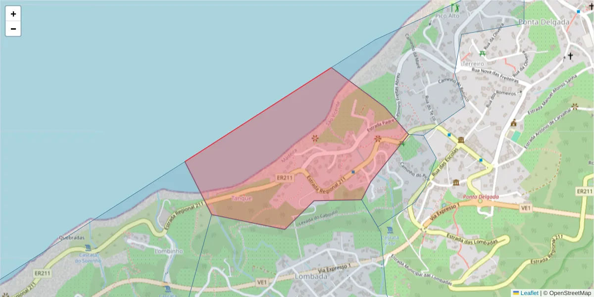 Mapa detalhado do código postal 9240-118 com limites, códigos postais vizinhos e agências dos correios