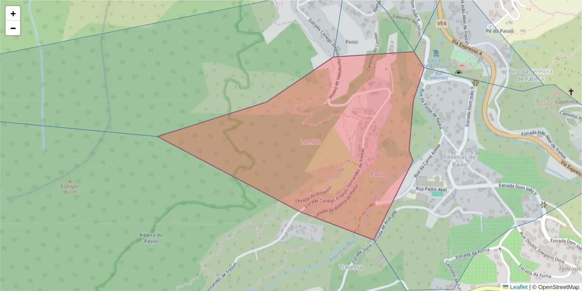 Mapa detalhado do código postal 9240-213 com limites, códigos postais vizinhos e agências dos correios