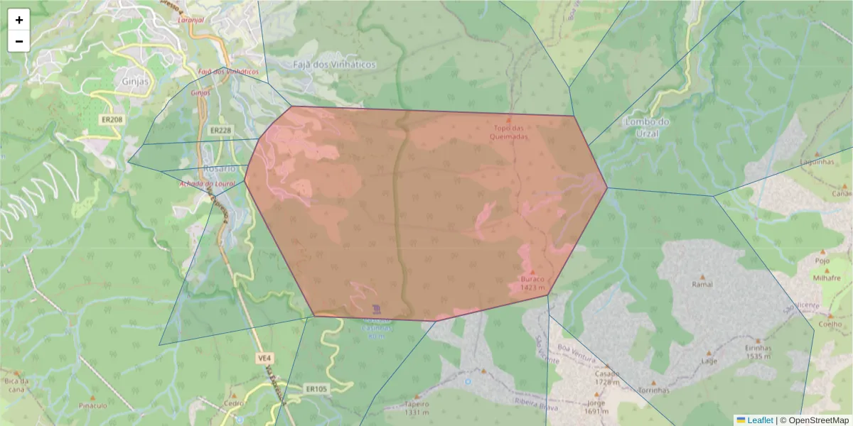 Mapa detalhado do código postal 9240-220 com limites, códigos postais vizinhos e agências dos correios