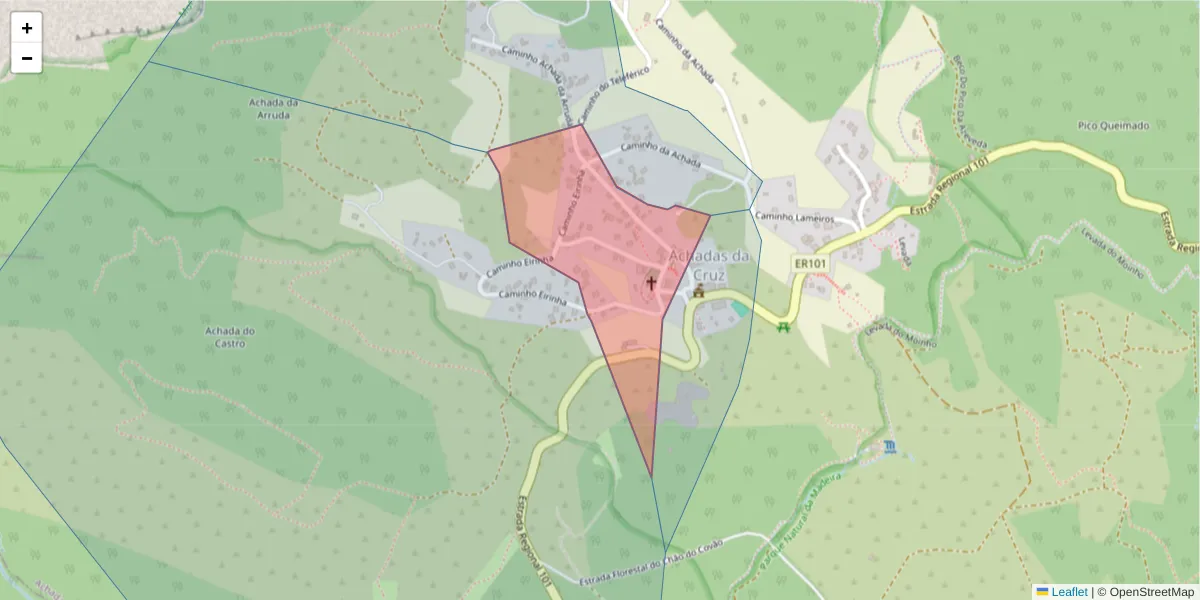 Mapa detalhado do código postal 9270-013 com limites, códigos postais vizinhos e agências dos correios