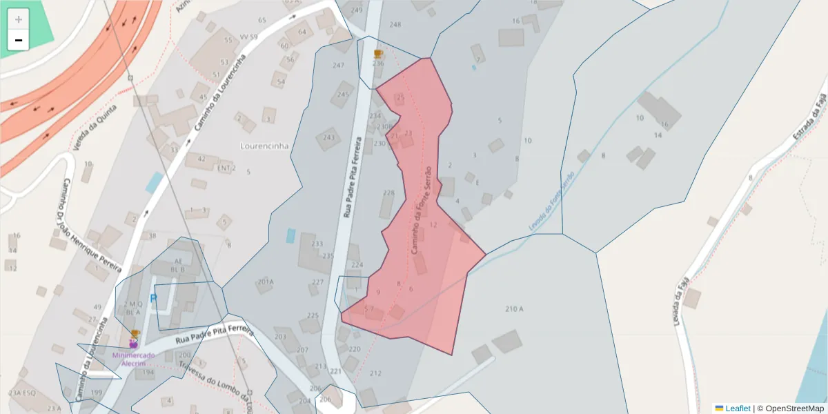 Mapa detalhado do código postal 9300-007 com limites, códigos postais vizinhos e agências dos correios