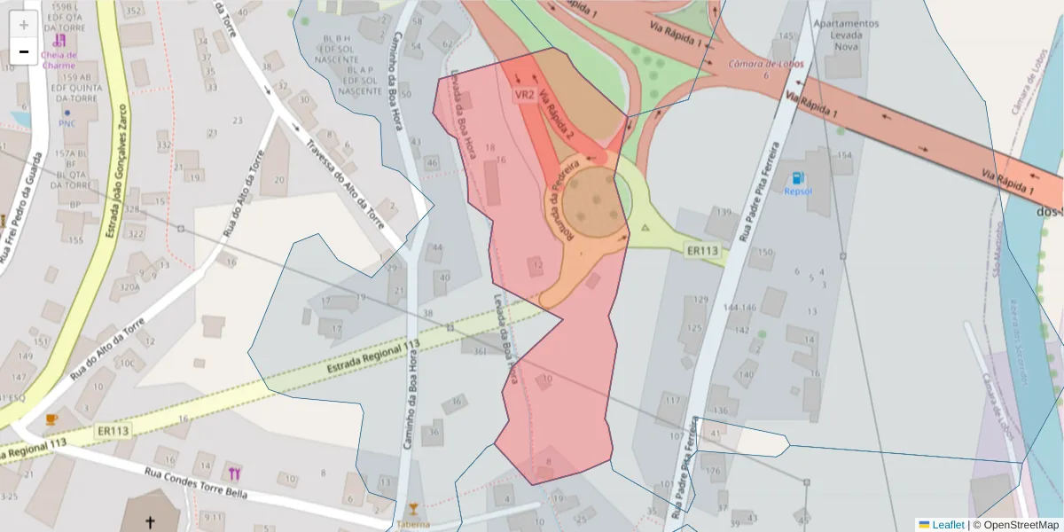 Mapa detalhado do código postal 9300-031 com limites, códigos postais vizinhos e agências dos correios