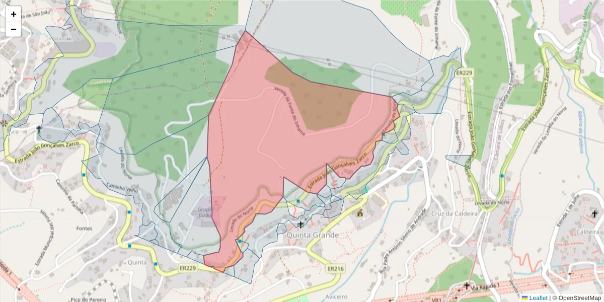 Mapa detalhado do código postal 9300-082 com limites, códigos postais vizinhos e agências dos correios