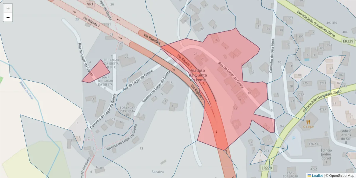 Mapa detalhado do código postal 9300-089 com limites, códigos postais vizinhos e agências dos correios