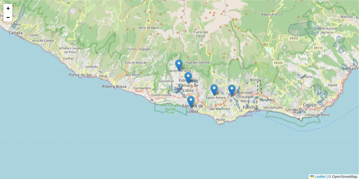 Mapa detalhado do código postal 9300-115 com limites, códigos postais vizinhos e agências dos correios