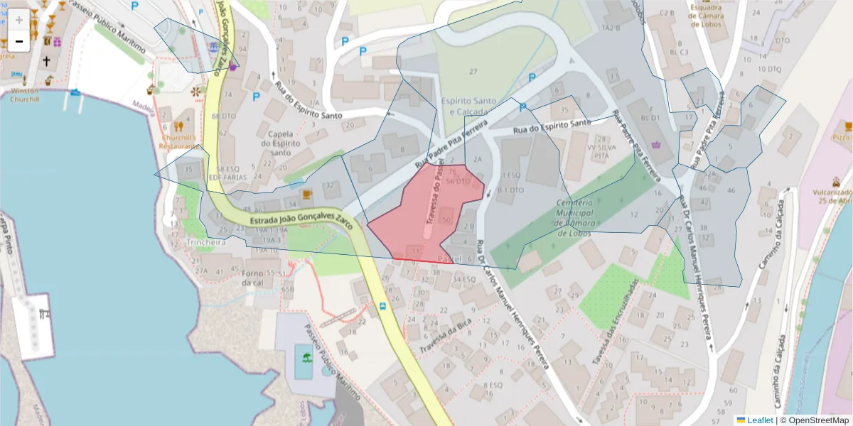Mapa detalhado do código postal 9300-120 com limites, códigos postais vizinhos e agências dos correios
