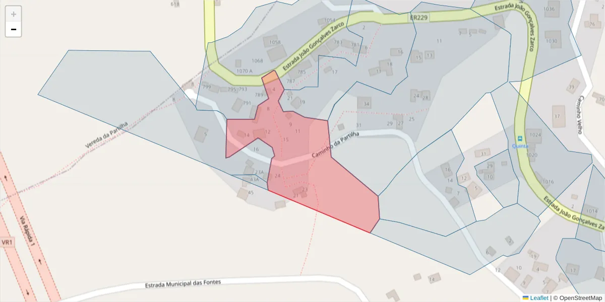 Mapa detalhado do código postal 9300-220 com limites, códigos postais vizinhos e agências dos correios