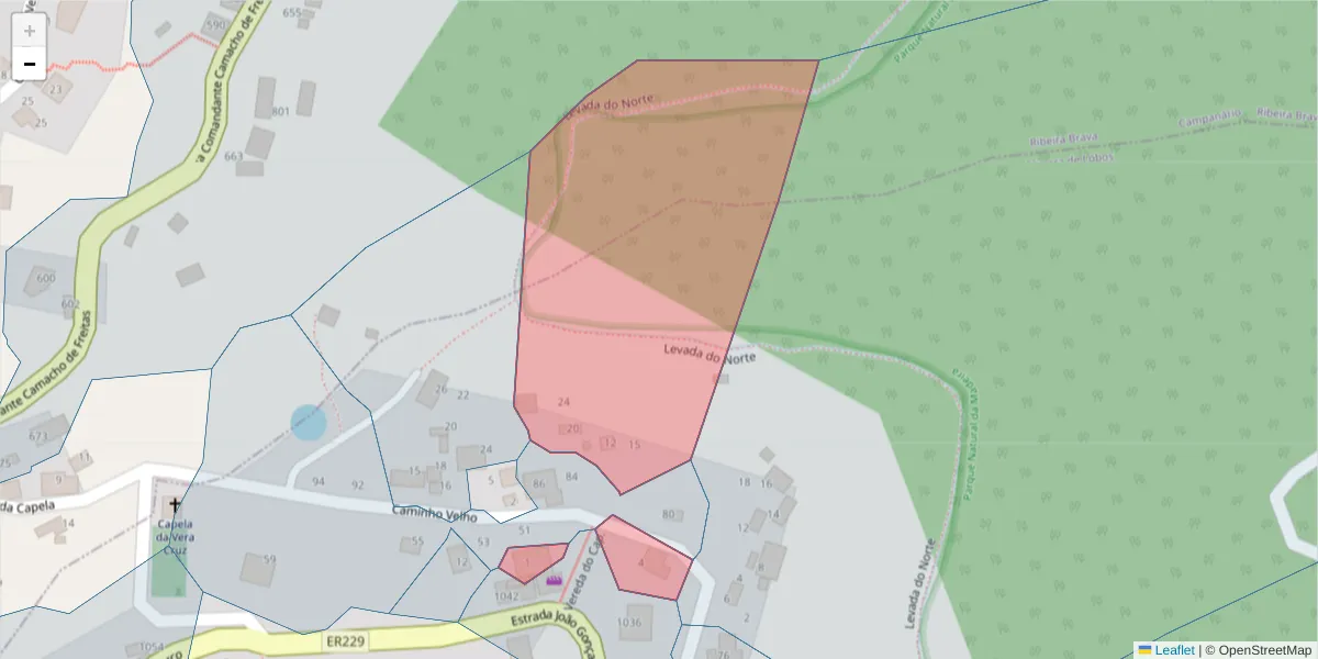 Mapa detalhado do código postal 9300-244 com limites, códigos postais vizinhos e agências dos correios