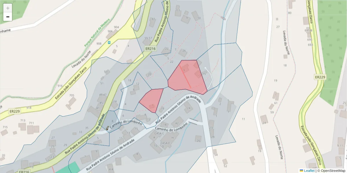 Mapa detalhado do código postal 9300-278 com limites, códigos postais vizinhos e agências dos correios