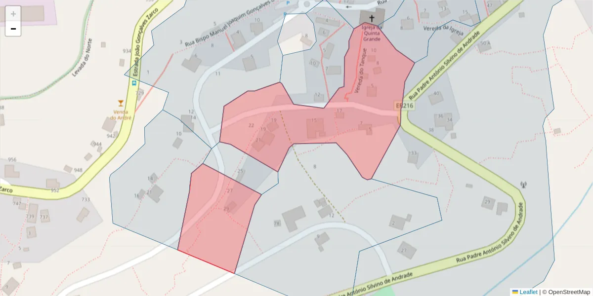 Mapa detalhado do código postal 9300-280 com limites, códigos postais vizinhos e agências dos correios