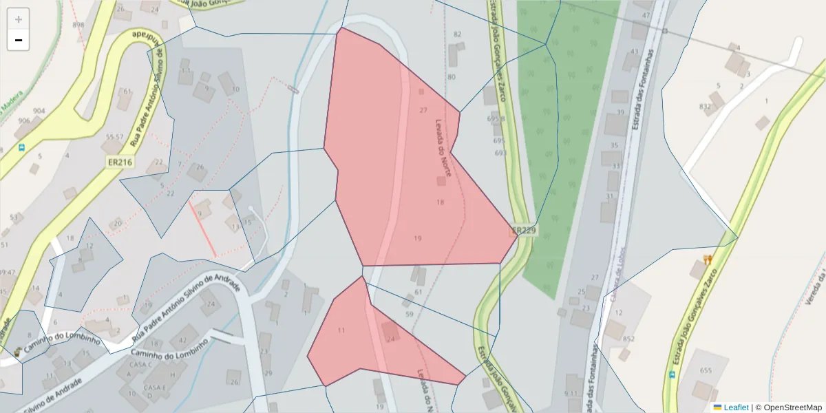 Mapa detalhado do código postal 9300-283 com limites, códigos postais vizinhos e agências dos correios