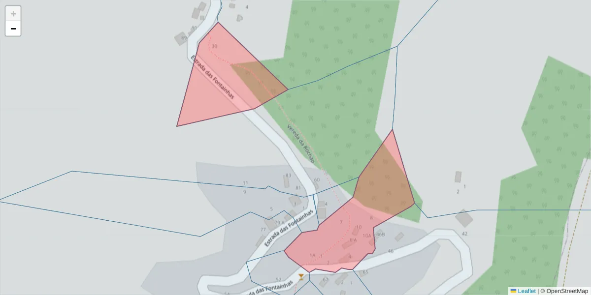 Mapa detalhado do código postal 9300-285 com limites, códigos postais vizinhos e agências dos correios