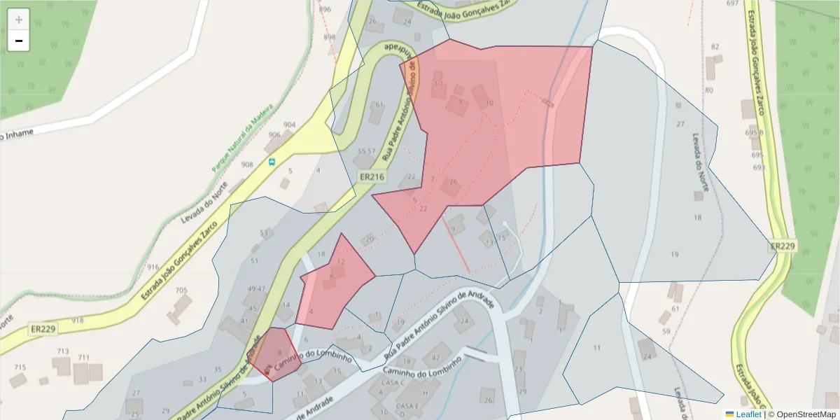 Mapa detalhado do código postal 9300-293 com limites, códigos postais vizinhos e agências dos correios