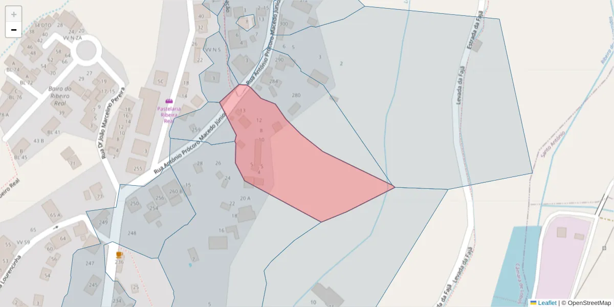 Mapa detalhado do código postal 9300-320 com limites, códigos postais vizinhos e agências dos correios