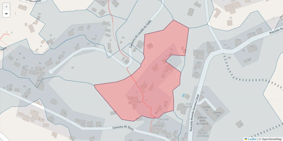 Mapa detalhado do código postal 9300-321 com limites, códigos postais vizinhos e agências dos correios