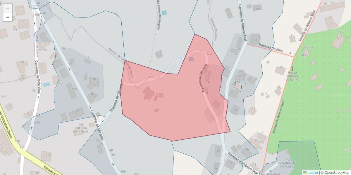 Mapa detalhado do código postal 9300-337 com limites, códigos postais vizinhos e agências dos correios
