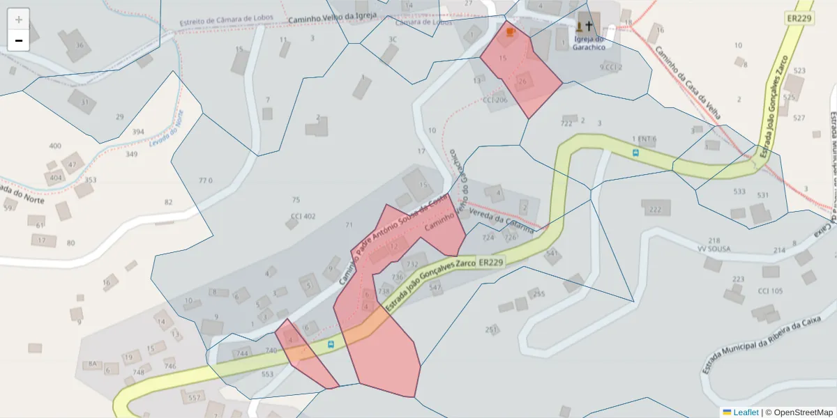 Mapa detalhado do código postal 9300-347 com limites, códigos postais vizinhos e agências dos correios