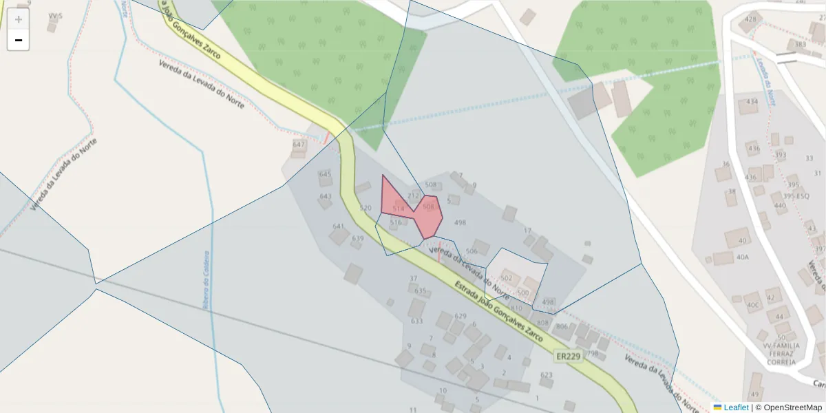 Mapa detalhado do código postal 9300-357 com limites, códigos postais vizinhos e agências dos correios