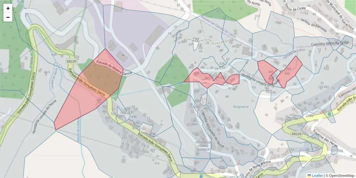 Mapa detalhado do código postal 9300-358 com limites, códigos postais vizinhos e agências dos correios