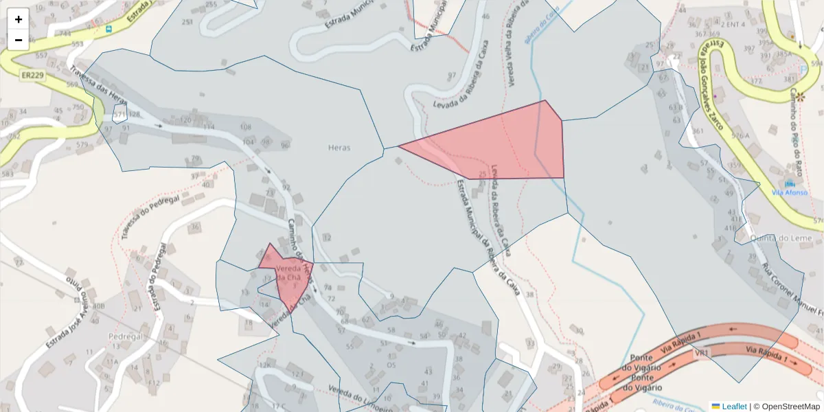 Mapa detalhado do código postal 9300-365 com limites, códigos postais vizinhos e agências dos correios