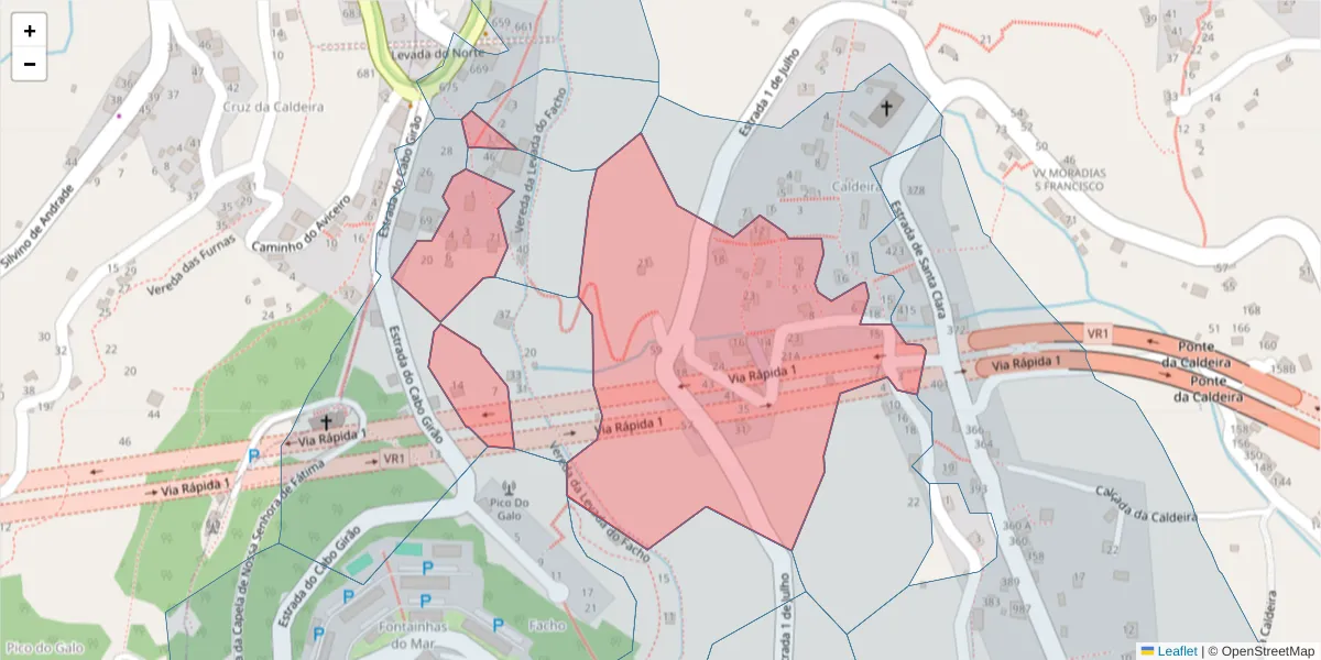 Mapa detalhado do código postal 9300-401 com limites, códigos postais vizinhos e agências dos correios