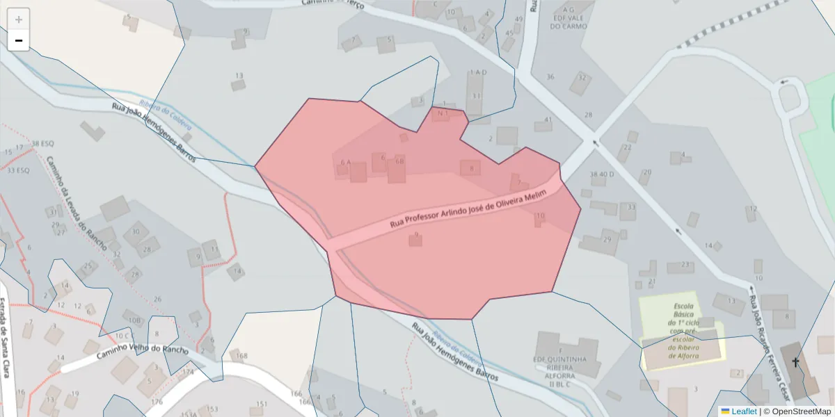 Mapa detalhado do código postal 9300-406 com limites, códigos postais vizinhos e agências dos correios