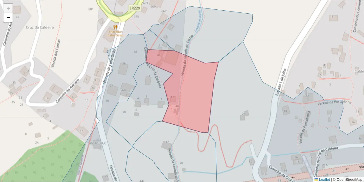 Mapa detalhado do código postal 9300-417 com limites, códigos postais vizinhos e agências dos correios