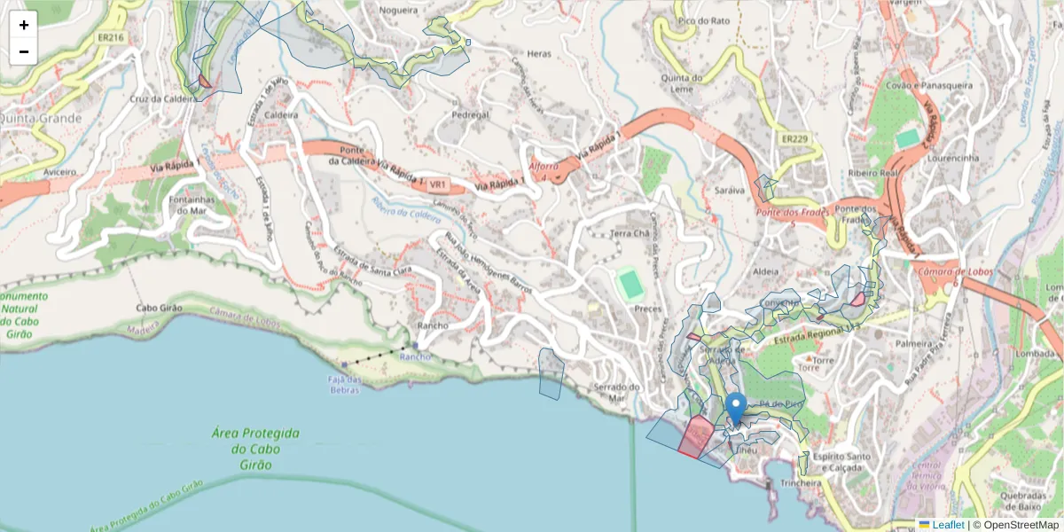 Mapa detalhado do código postal 9300 com limites, códigos postais vizinhos e agências dos correios