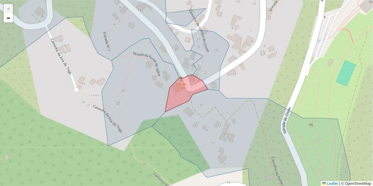 Mapa detalhado do código postal 9325-132 com limites, códigos postais vizinhos e agências dos correios