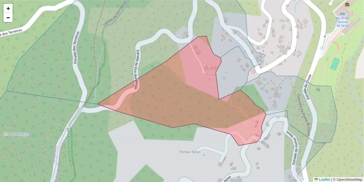 Mapa detalhado do código postal 9325-160 com limites, códigos postais vizinhos e agências dos correios