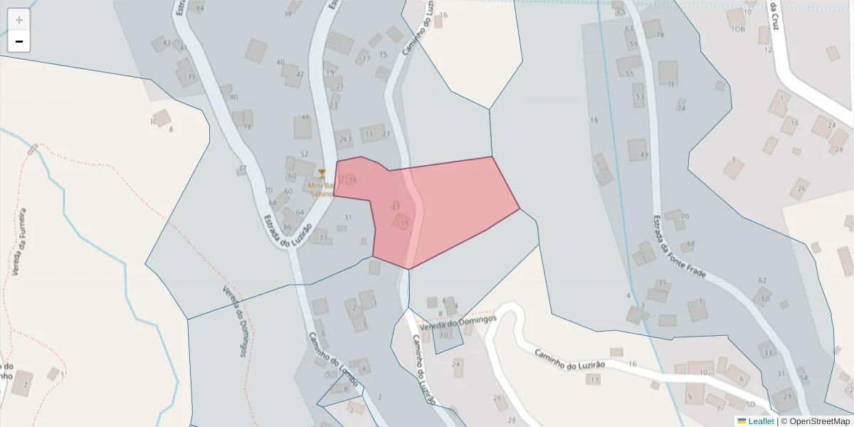 Mapa detalhado do código postal 9325-224 com limites, códigos postais vizinhos e agências dos correios
